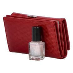 Patrizia Pepe Pohodlná dámska kožená peňaženka v luxusnom dizajne Belasi, červeno lakovaná