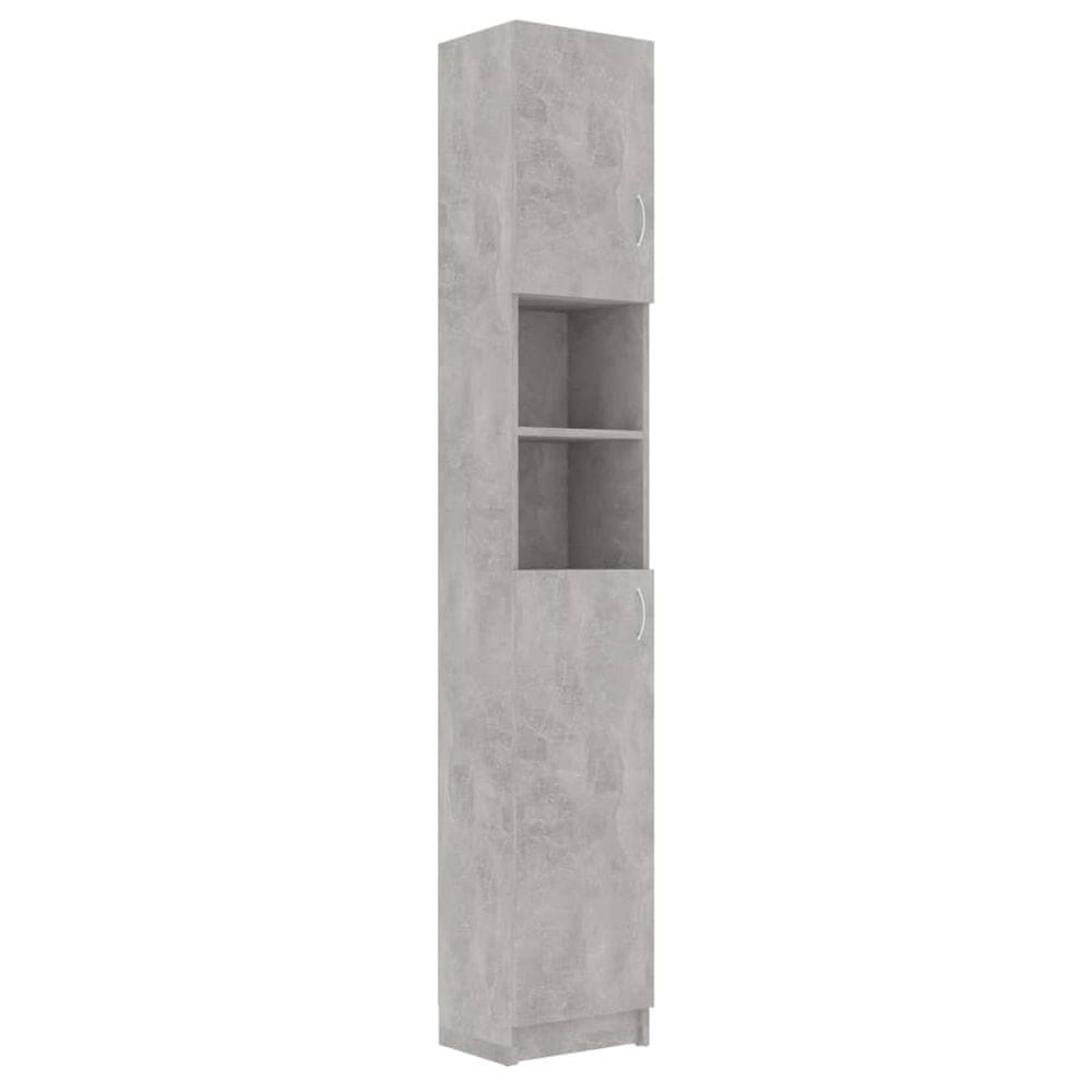 Vidaxl Skrinka do kúpeľne, betónovo sivá 32x25,5x190 cm, drevotrieska