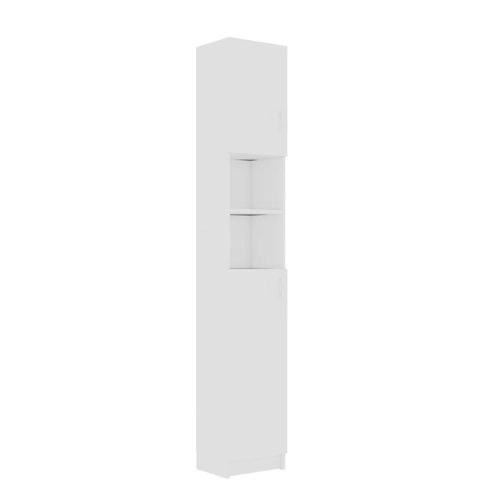 Vidaxl Skrinka do kúpeľne, biela 32x25,5x190 cm, drevotrieska