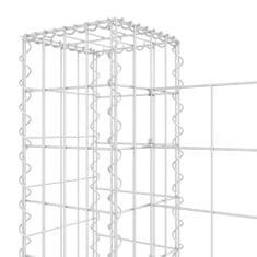 Vidaxl Železný gabiónový kôš v tvare U s 3 stĺpmi 260x20x100 cm
