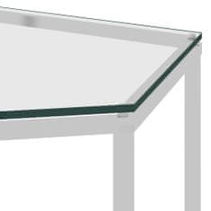 Vidaxl Konferenčný stolík, strieborný, 60x53x50 cm, nerezová oceľ a sklo