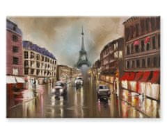 Peknastena Obrazy na stenu - Olejomaľba Dážď v Paríži 90x60cm