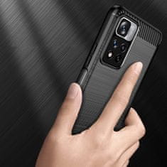 MG Carbon Case Flexible silikónový kryt na Xiaomi Poco X4 NFC, čierny
