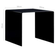 Vidaxl Konferenčný stolík, čierny 50x50x45 cm, tvrdené sklo