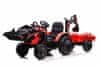 Elektrický traktor TOP-WORKER 12V s lyžicami a prívesom, Jednomiestne, mäkké PU sedadlo, 12V/10Ah
