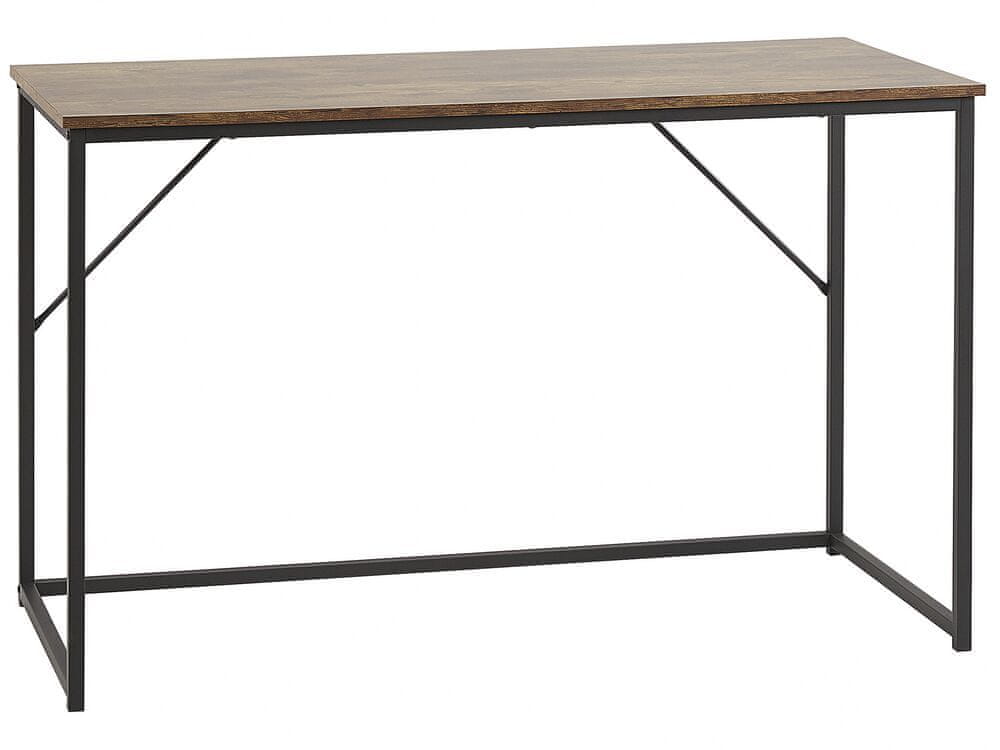 Beliani Písací stôl 120 x 55 cm tmavé drevo PEMBRO