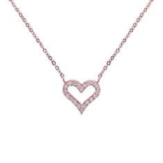 Vuch Romantický oceľový náhrdelník s kryštálmi Rose Gold Stipe