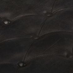 Vidaxl Lavička 122 cm čierna pravá koža