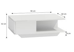 Artenat Konferenčný stolík Denver, 90 cm, biela