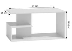 Artenat Konferenčný stolík Dallas, 91 cm, biela