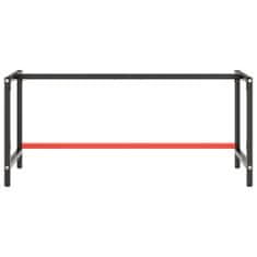 Vidaxl Rám pracovného stola matný čierny a matný červený 180x57x79 cm kov
