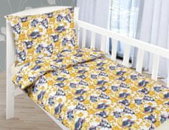 Detské obliečky bavlna Agáta - 90x135, 45x60 cm - Myška žltá, šedá