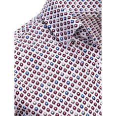 Dstreet Pánska košeľa vzorovaná GEO biela dx2226 XXL