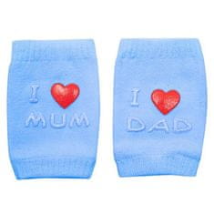 NEW BABY Detské chrániče kolien s ABS I Love Mum and Dad blue