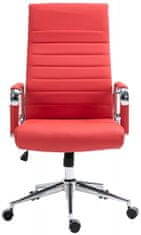 BHM Germany Kancelárska stolička Kolumbus, pravá koža, červená