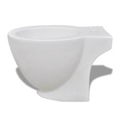 Vidaxl Stojaca toaleta a bidet, biela, keramika
