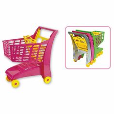 Androni Nákupný vozík so sedadlom - ružový