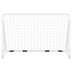 Vidaxl Futbalová bránka so sieťou 180x90x120 cm oceľová biela
