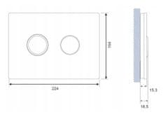 CERSANIT Accento Circle, pneumatické splachovacie tlačidlo, biele sklo, S97-055