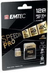 Emtec Pamäťová karta "SpeedIN", microSDXC, 128GB, UHS-I/U3/V30/A2, 100/95 MB/s, adaptér, ECMSDM128GX