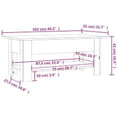 Vidaxl Konferenčný stolík betónový sivý 102x55x42 cm drevotrieska