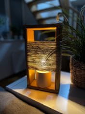 Ostatní Drevená stolná aj nástenná lampa s LED žiarovkou 33 cm