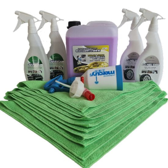 Eco Clean & Shine XL Súprava autokozmetiky s nano voskom (základ na umývanie auta)