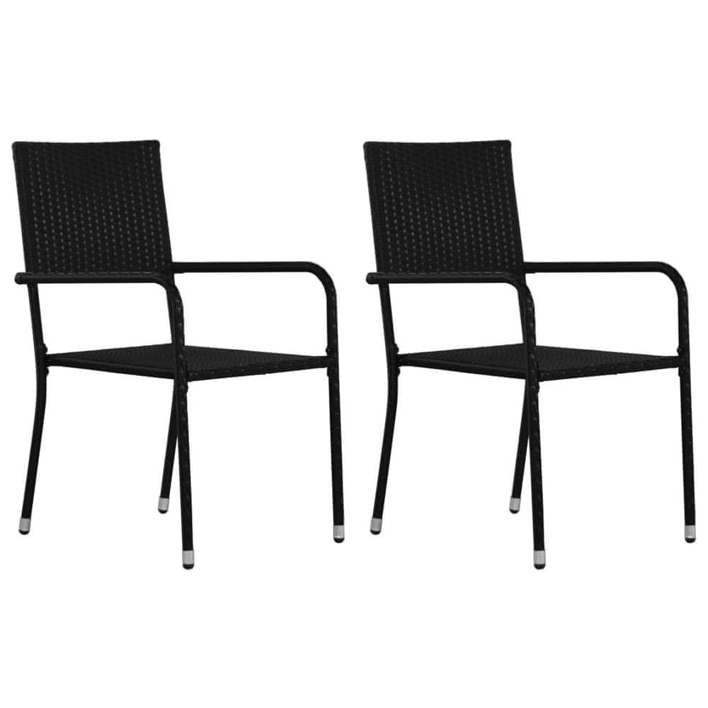 Petromila vidaXL Vonkajšie jedálenské stoličky 2 ks, čierne, polyratan