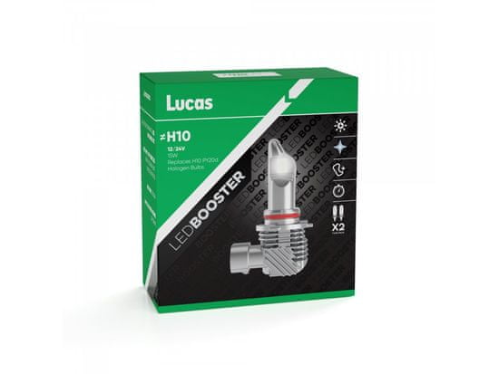 Lucas Lucas 12V/24V H10 LED žiarovka PY20d, súprava 2 ks 6500K
