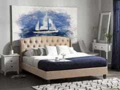 Beliani Čalúnená posteľ 180 x 200 cm béžová BORDEAUX