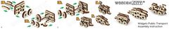 Wooden city 3D puzzle mini súprava Widgets: Dopravné prostriedky 36 dielikov