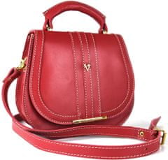 VegaLM Módna kožená kabelka v červenej farbe