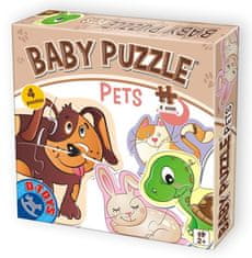 D-Toys Baby puzzle Domáci miláčikovia 4v1 (2-4 dieliky)