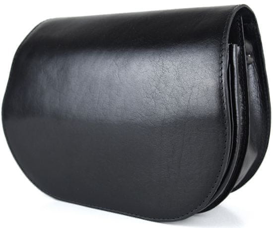 VegaLM Kožená crossbody taška so skrytým magnetom v čiernej farbe
