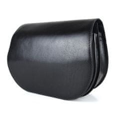VegaLM Kožená crossbody taška so skrytým magnetom v čiernej farbe
