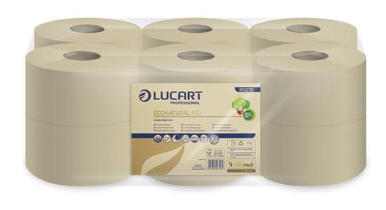 Lucart Professional Toaletný papier "EcoNatural 19 J", hnedá, 2-vrstvový, 160 m, priemer 19 cm, jumbo rolka, 812276