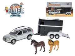 Kids Globe Auto Volvo XC90 14 cm s prívesom na kone v krabici