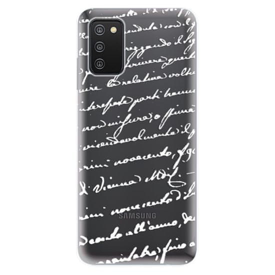 iSaprio Silikónové puzdro - Handwriting 01 - white pre Samsung Galaxy A03s