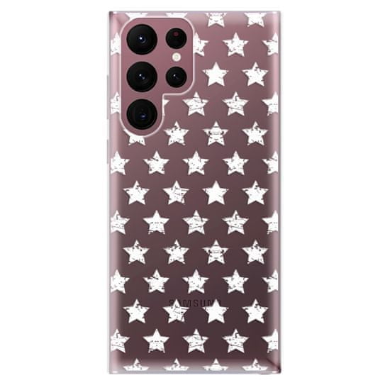 iSaprio Silikónové puzdro - Stars Pattern - white pre Samsung Galaxy S22 Ultra 5G
