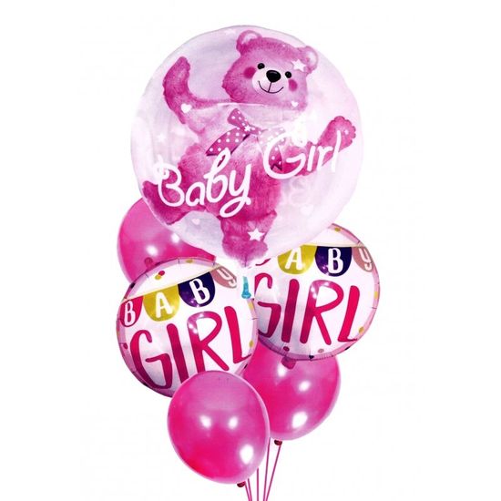 KIK Balóniky pre dievčatko babyshower 6 ks ružové