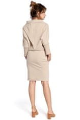 BeWear Dámske mini šaty Vereteno B032 béžová L/XL