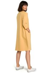 BeWear Dámske midi šaty Czesl B083 žltá XL