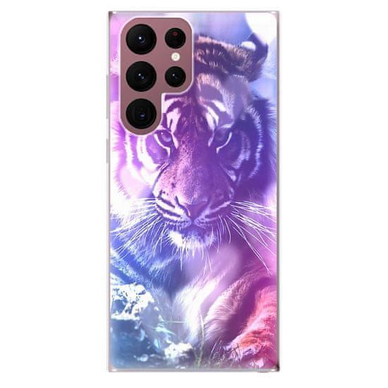 iSaprio Silikónové puzdro - Purple Tiger pre Samsung Galaxy S22 Ultra 5G