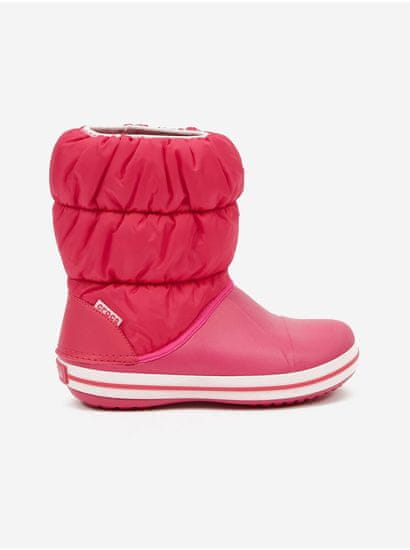 Crocs Ružové dievčenské snehule detské Crocs Winter Puff