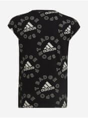 Adidas Čierne dievčenské vzorované tričko adidas Performance 162