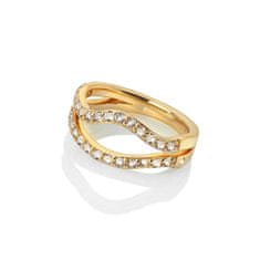 Hot Diamonds Luxusný pozlátený prsteň s diamantom a topásami Jac Jossa Soul DR223 (Obvod 55 mm)