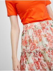 Guess Krémovo-červená kvetovaná sukňa Guess L