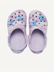 Svetlofialové dievčenské vzorované papuče Crocs Classic 30-31