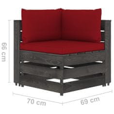 Petromila vidaXL 7-dielna sedacia súprava s podložkami, sivá, impregnované drevo