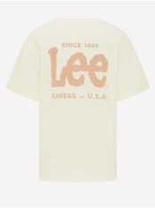 Krémové dámské tričko s potlačou Lee M